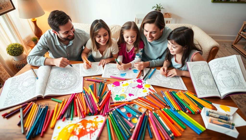 colouring materials for family relationship building